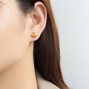 18K Gold Plated Sphere Stud Earrings*Ball Stud Earrings*Dainty Minimalist*ML